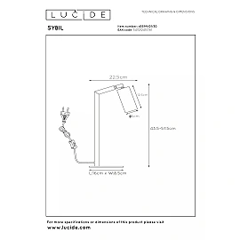 SYBIL desk lamp 1xGU10 black (Lucide)