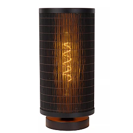 Table lamp "TAGALOG", Ø 15 cm, 1x E27, bamboo, black - 21529-15-30 (Lucide)