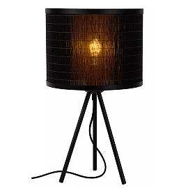 Table lamp "TAGALOG", Ø 26 cm, 1x E27, bamboo, black - 21529-26-30 (Lucide)