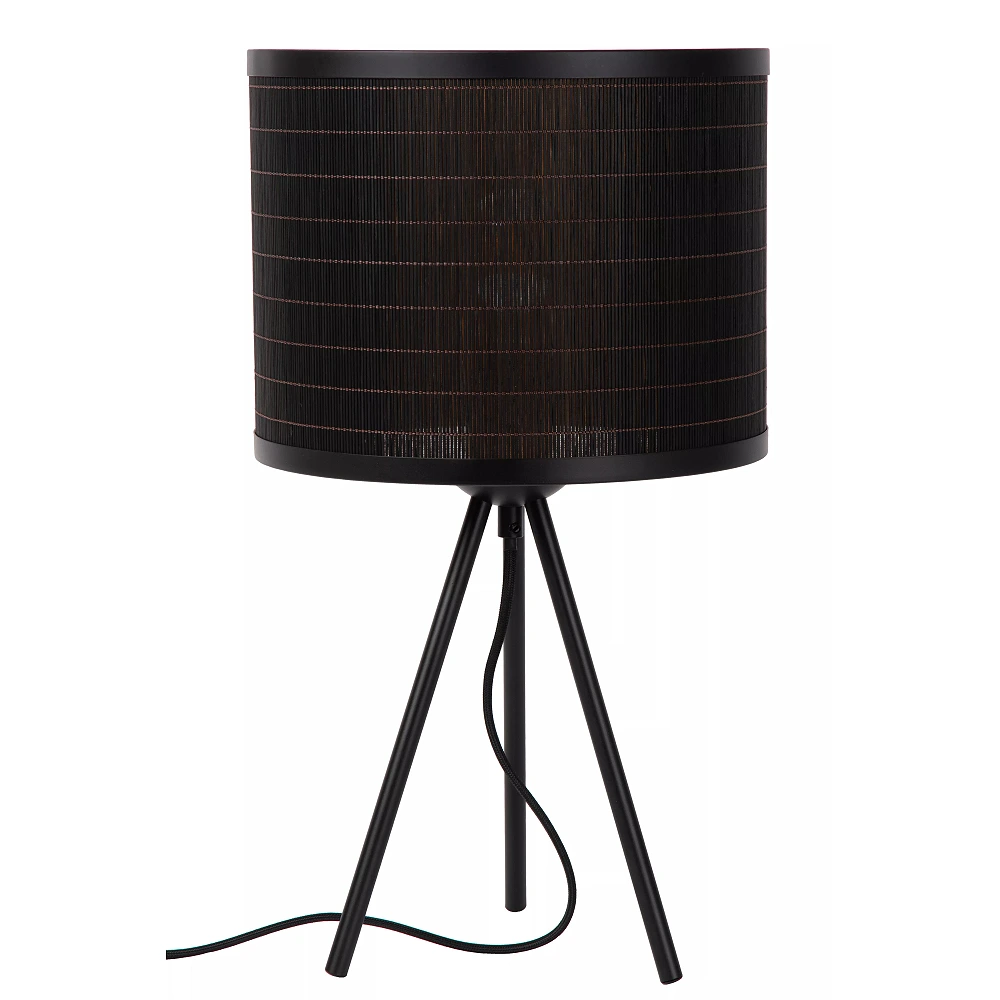 Table lamp "TAGALOG", Ø 26 cm, 1x E27, bamboo, black - 21529-26-30 (Lucide)
