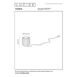 TURBIN LED table lamp 5W 3000K, Matt Gold / Brass (Lucide)