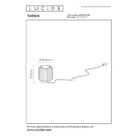 Galda lampa TURBIN LED 5W 3000K, melna (Lucide)