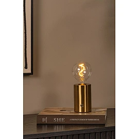 VIVO rechargeable LED table lamp matt gold / brass (Lucide)