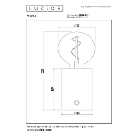 VIVO rechargeable LED table lamp satin gunmetal (Lucide)