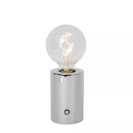 VIVO rechargeable LED table lamp chrome (Lucide)