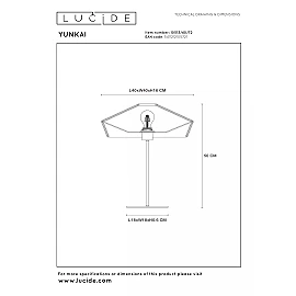 YUNKAI Table lamp Ø40 cm 1xE27 natural (Lucide)
