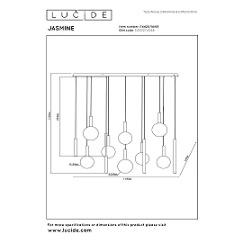 JASMINE ceiling light 14x4.4W smoke grey (Lucide)