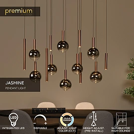 JASMINE ceiling light 14x4.4W smoke grey (Lucide)