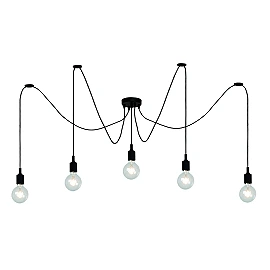 Piekaramā lampa "FIX Multi", 5xE27 max. 60W, melna - silikons - 08408-05-30 (Lucide)