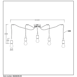 Piekaramā lampa "FIX Multi", 5xE27 max. 60W, melna - silikons - 08408-05-30 (Lucide)
