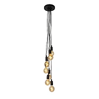 Pendant light "FIX Multiple", 7xE27 max. 60W, black - silicone - 08408-07-30 (Lucide)
