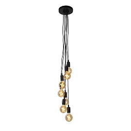 Pendant light "FIX Multiple", 7xE27 max. 60W, black - silicone - 08408-07-30 (Lucide)