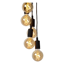 Pendant light "FIX Multiple", 7xE27 max. 60W, black - silicone - 08408-07-30 (Lucide)