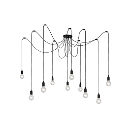 Lamp "FIX Multi", 10x E27 max. 60W, black - silicon - 08408-10-30 (Lucide)