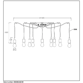 Lamp "FIX Multi", 10x E27 max. 60W, black - silicon - 08408-10-30 (Lucide)