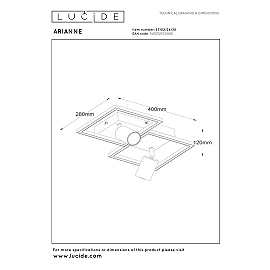ARIANNE LED flush ceiling light with 2xGU10 black (Lucide)
