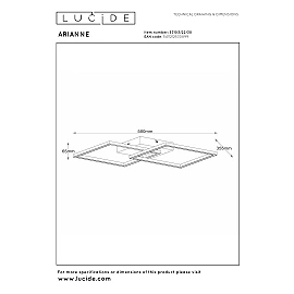 ARIANNE LED CCT square ceiling light 23W black (Lucide)