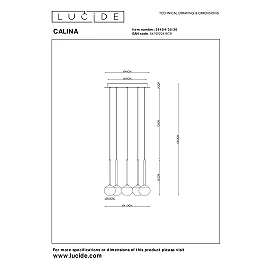 CALINA pendant light 5x8.2W black (Lucide)