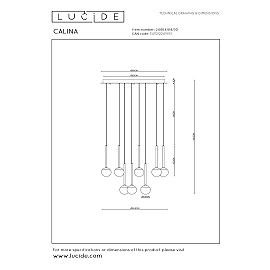 CALINA pendant light 12x7.7W black (Lucide)