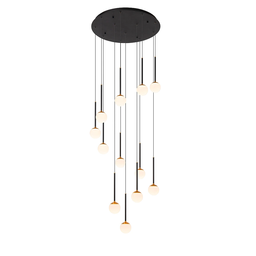 CALINA pendant light 12x7.7W black (Lucide)