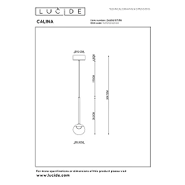 CALINA pendant light 1x7W coffee (Lucide)