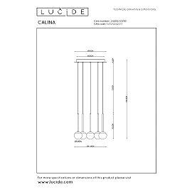CALINA pendant light 5x7.4W black (Lucide)