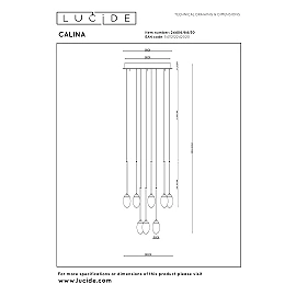 CALINA pendant light 12x7W black (Lucide)