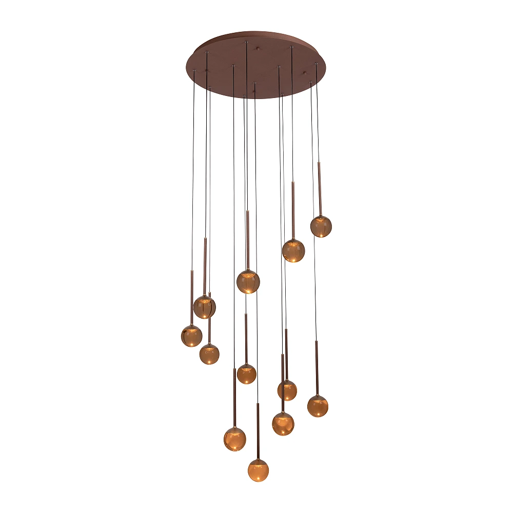 CALINA pendant light 12x7W coffee (Lucide)