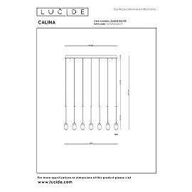 CALINA pendant light 12x7W black linear (Lucide)