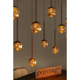 CALINA pendant light 12x7W coffee linear (Lucide)