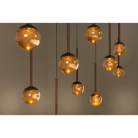 CALINA pendant light 12x7W coffee linear (Lucide)