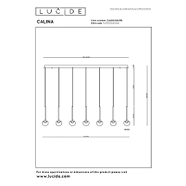CALINA pendant light 12x7W coffee linear (Lucide)