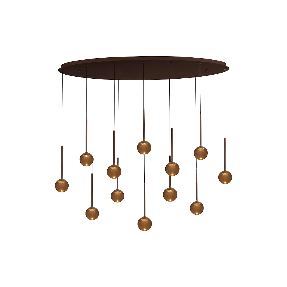 CALINA pendant light 12x7W coffee linear (Lucide)