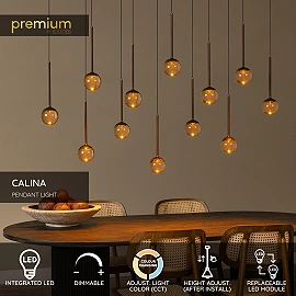 CALINA pendant light 12x7W coffee linear (Lucide)