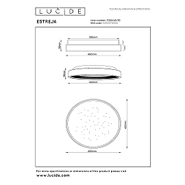 ESTREJA LED CCT ceiling light Ø40 cm 40 W black (Lucide)