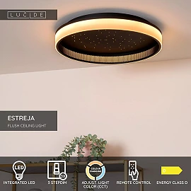 ESTREJA LED CCT ceiling light Ø40 cm 40 W black (Lucide)