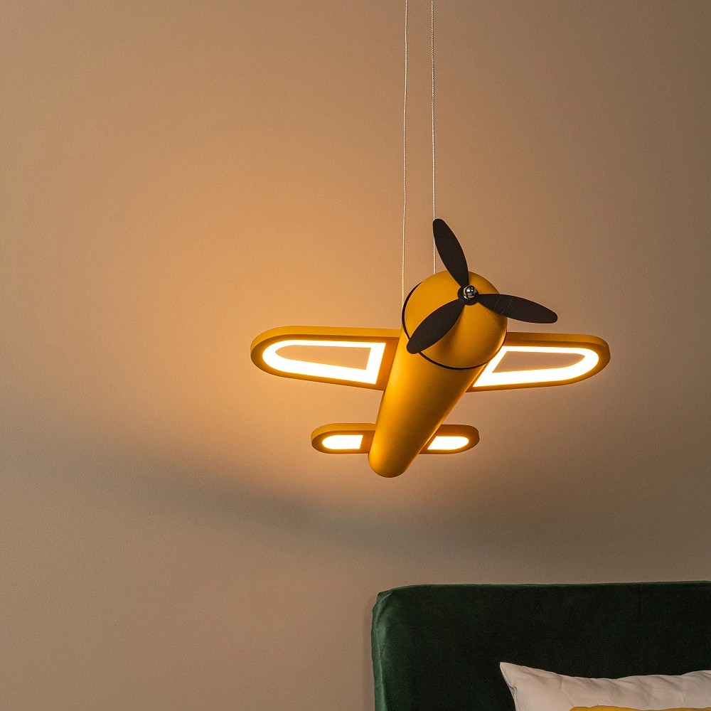 FOKKER — Children’s pendant, integrated 28W LED 2500K, Yellow/Black (Lucide)