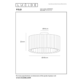 FOLD — Ceiling light Ø40 cm, 1xE27, White (Lucide)