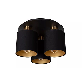 Flush ceiling light "FUDRAL", Ø 37 cm, 3xE27, black - 74115-03-30 (Lucide)