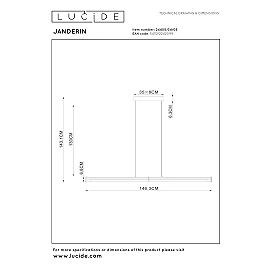 JANDERIN pendant light 2x16.5W champagne (Lucide)