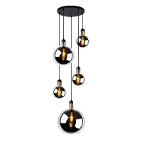 Pendant lamp "JULIUS", 5x E27, 40W, smoke grey - glass, metal - 34438-05-65 (Lucide)