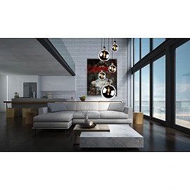 Pendant lamp "JULIUS", 5x E27, 40W, smoke grey - glass, metal - 34438-05-65 (Lucide)
