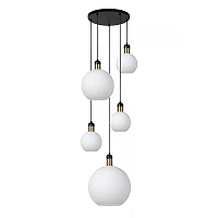 Pendant lamp "JULIUS", 5x E27, 40W, opal, glass (Lucide)