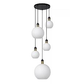 Pendant lamp "JULIUS", 5x E27, 40W, opal, glass (Lucide)