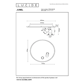 JUBEL LED CCT ceiling light Ø40 cm gun metal (Lucide)