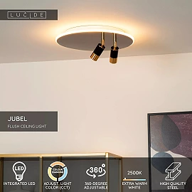 JUBEL LED CCT ceiling light Ø40 cm gun metal (Lucide)