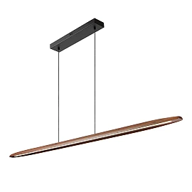 LANGHOLT pendant light 1x28W wood (Lucide)