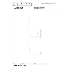 LANGHOLT pendant light 1x28W wood (Lucide)