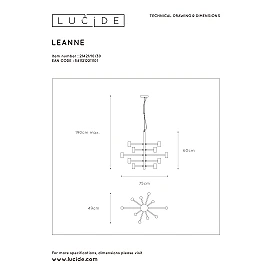 Pendant light "LEANNE", 10xE27 - 21421-10-30 (Lucide)
