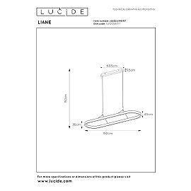 LIANE pendant light 2x40W coffee (Lucide)